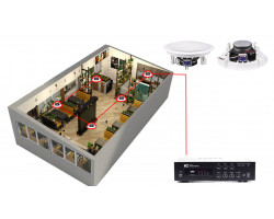 Акустическая система для кафе, ресторана 5 потолочных динамиков BOSCH